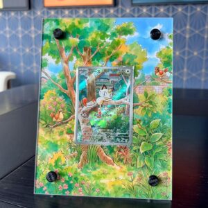 arte expandida carta tcg exposicao decoracao interior moldura acrilica colecionador