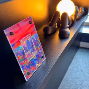 arte expandida carta tcg setup iluminacao ambiente moldura acrilica exposicao