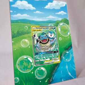 arte expandida tcg Blastoise e Piplup-GX (215/236) moldura acrilica exposicao carta Pokemon