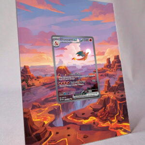 arte expandida tcg Charizard ex (199/165) moldura acrilica exposicao carta Pokemon Raw