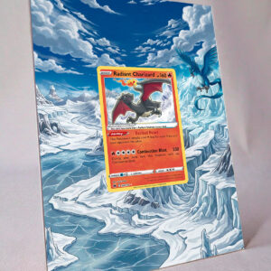 arte expandida tcg Charizard Radiante (020/159) moldura acrilica exposicao carta Pokemon
