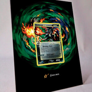 arte expandida tcg Charizard Star (100/101) moldura acrilica exposicao carta Pokemon Raw