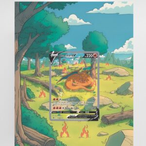 arte expandida tcg Charizard-V (SWSH260/71) moldura acrilica exposicao carta Pokemon