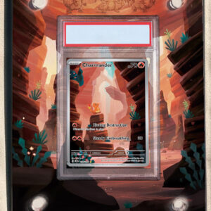 arte expandida tcg Charmander (168/165) moldura acrilica exposicao carta Pokemon graduada
