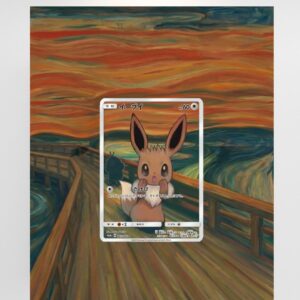 arte expandida tcg Eevee - Munch (287/∞) moldura acrilica exposicao carta Pokemon arte