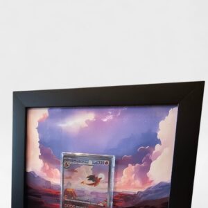 arte expandida evolucao charmander foco no charmander quadro pokemon moldura madeira exposicao cartas tcg