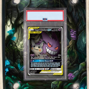 arte expandida tcg Gengar e Mimikyu-GX (165/181) moldura acrilica exposicao carta Pokemon graduada