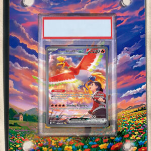 arte expandida tcg Ho-Oh ex do Ethan (230/182) moldura acrilica exposicao carta Pokemon graduada
