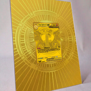 arte expandida tcg Mega Charizard X ex (130/094) moldura acrilica exposicao carta Pokemon Raw