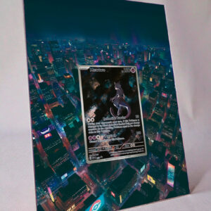 arte expandida tcg mewtwo (052/∞) moldura acrilica exposicao carta pokemon 151 raw