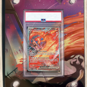arte expandida tcg Moltres ex da Equipe Rocket (229/182) moldura acrilica exposicao carta Pokemon graduada