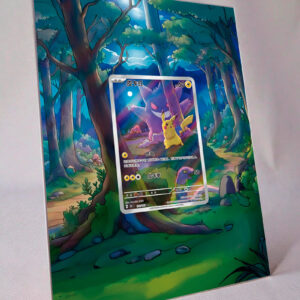 Arte expandida TCG Pikachu ex (172/∞)com moldura acrílica premium para exposição raw