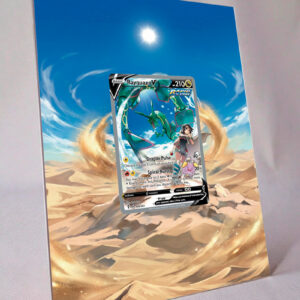 Transforme o Rayquaza V (194/203) em uma peça de destaque com Arte Expandida TCG e moldura acrílica premium.