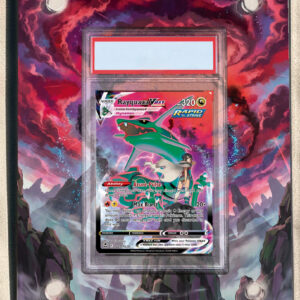 arte expandida tcg Rayquaza VMAX (20/195) moldura acrilica exposicao carta Pokemon graduada