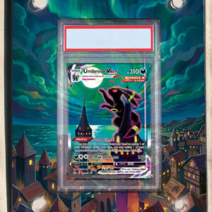 Arte expandida TCG Umbreon-VMAX (215/203)com moldura acrílica premium para exposição graduada