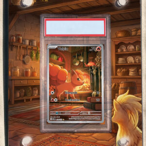 arte expandida tcg Vulpix (067/063) moldura acrilica exposicao carta Pokemon graduada