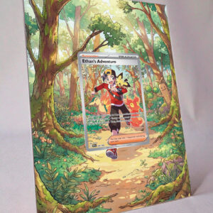 arte expandida tcg Aventura do Ethan (236/182) moldura acrilica exposicao carta Pokemon