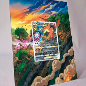 arte expandida tcg Charizard V-ASTRO (SWSH291) moldura acrilica exposicao carta Pokemon