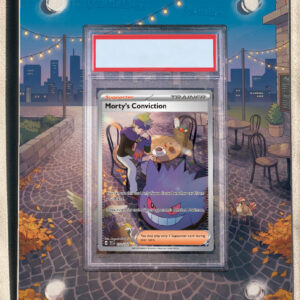 arte expandida tcg Convicção do Morty (211/162) moldura acrilica exposicao carta Pokemon graduada