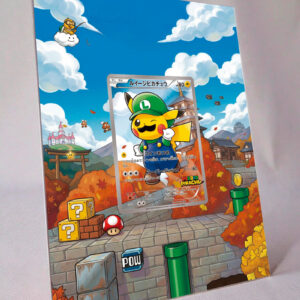 arte expandida tcg Luigi Pikachu moldura acrilica exposicao carta Pokemon
