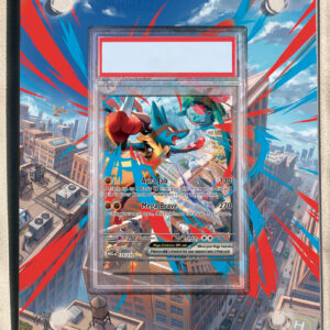arte expandida tcg Mega Lucario ex (179/132) moldura acrilica exposicao carta Pokemon graduada
