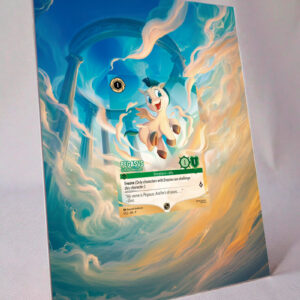 arte expandida tcg Pegasus - Gift for Hercules 5 moldura acrilica exposicao carta Lorcana