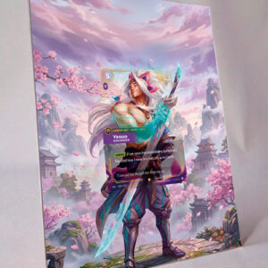 arte expandida tcg Yasuo - Windrider Overnumbered moldura acrilica exposicao carta Outros