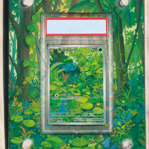 arte expandida tcg Bulbasaur (166/165) moldura acrilica exposicao carta Pokemon graduada