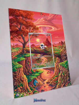 arte expandida tcg Larvesta (099/086) moldura acrilica exposicao carta Pokemon