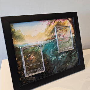 arte expandida milotic ex e feebas quadro duplo com moldura de madeira