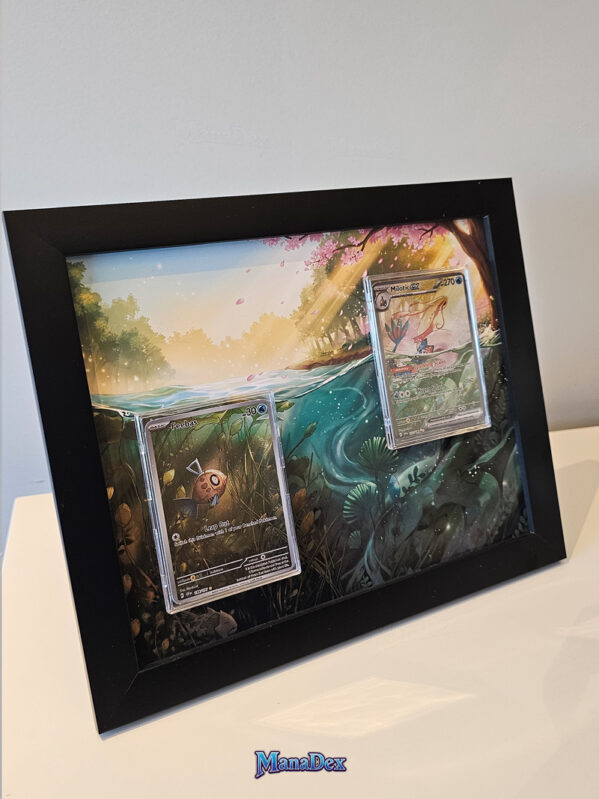 arte expandida milotic ex e feebas quadro duplo com moldura de madeira