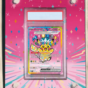 arte expandida tcg Pikachu ex (277/217) moldura acrilica exposicao carta Pokemon graduada