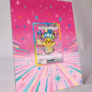 arte expandida tcg Pikachu ex (277/217) moldura acrilica exposicao carta Pokemon