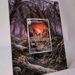 arte expandida tcg Volcarona (100/086) moldura acrilica exposicao carta Pokemon
