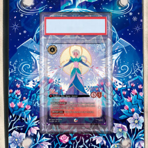 arte expandida tcg Elsa - Ice Artisan (Enchanted) moldura acrilica exposicao carta Lorcana graduada