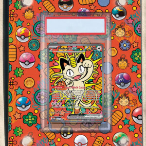 arte expandida tcg Meowth ex (121/088) moldura acrilica exposicao carta Pokemon graduada