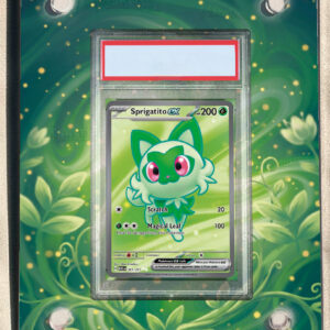 arte expandida tcg Sprigatito ex (251/217) moldura acrilica exposicao carta Pokemon graduada
