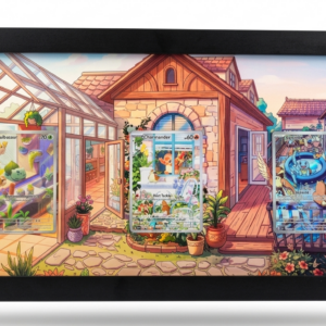 Arte Expandida Casa dos Pokémon Iniciais | Quadro Triplo com Moldura de Madeira