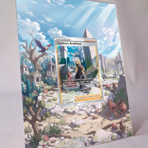 arte expandida tcg Ambição da Cíntia (60/70) moldura acrilica exposicao carta Pokemon