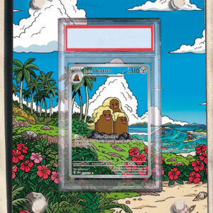 arte expandida tcg Dugtrio de Alola (208/191) moldura acrilica exposicao carta Pokemon graduada