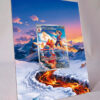 arte expandida tcg Magcargo do Ethan (222/217) moldura acrilica exposicao carta Pokemon