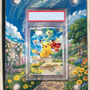 arte expandida tcg Pikachu (SV027) moldura acrilica exposicao carta Pokemon graduada