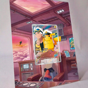 arte expandida tcg Captain Pikachu (0709/09) moldura acrilica exposicao carta Pokemon