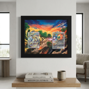 arte expandida Charizard V-ASTRO e Mewtwo V-ASTRO em quadro duplo