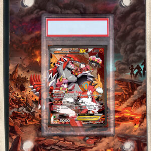 arte expandida tcg Groudon-EX da Equipe Magma (015/34) moldura acrilica exposicao carta Pokemon graduada