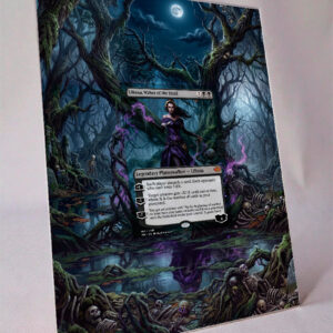 arte expandida tcg Liliana, Waker of the Dead moldura acrilica exposicao carta Magic