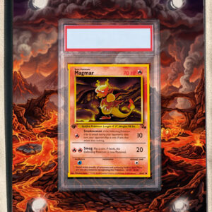 arte expandida tcg Magmar (039/62) moldura acrilica exposicao carta Pokemon graduada