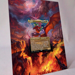 arte expandida tcg Tiamat 298 moldura acrilica exposicao carta Magic