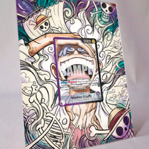arte expandida tcg Monkey.D.Luffy one_op09_op09-061 moldura acrilica exposicao carta OnePiece